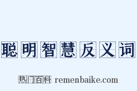 聪明智慧反义词是什么意思的图片
